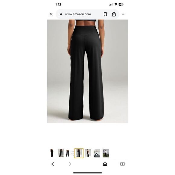 ESOFT Wide Leg Pants High-Waisted Yoga Work Dress Pants Pockets L NWOT - Picture 2 of 8